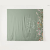 Sage Green Wildblume Brautparty Garden Bloom Wandteppich (Vorderseite (Horizontal))