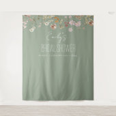 Sage Green Wildblume Brautparty Garden Bloom Wandteppich (Vorderseite)