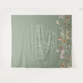 Sage Green Wildblume Brautparty Garden Bloom Wandteppich (Vorderseite (Horizontal))