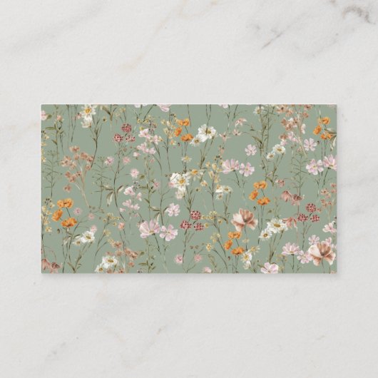 Sage Green Wildblume Brautparty Rezept Share Begleitkarte (Rückseite)