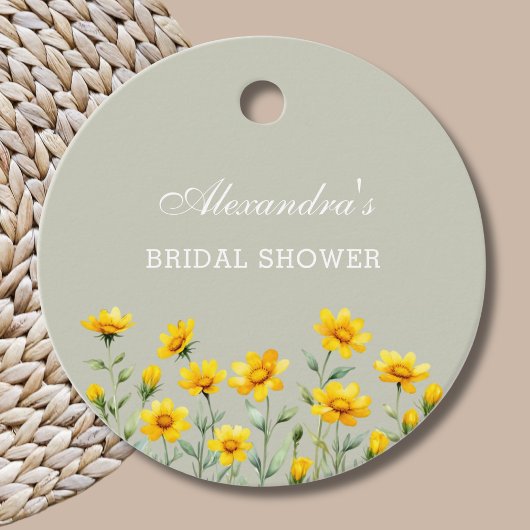 Sage Green Wildblume Brautparty Vielen Dank Geschenkanhänger