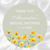 Sage Green Wildblume Brautparty Vielen Dank Runder Aufkleber