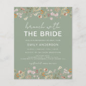 Sage Green Wildblume Bridal Brunch Einladungen (Vorderseite)