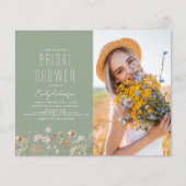 Sage Green Wildblume Bridal Dusche Einladung (Vorderseite)