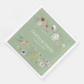 Sage Green Wildblume Custom Serviette (Ecke)