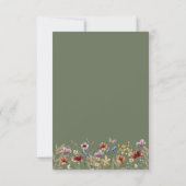 Sage Green Wildblume Elegante Boho RSVP Card Karte (Rückseite)