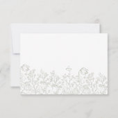 Sage Green Wildblume Elegante Wedding RSVP Card (Rückseite)