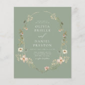 Sage Green Wildblume Garden Wedding Einladung (Vorderseite)