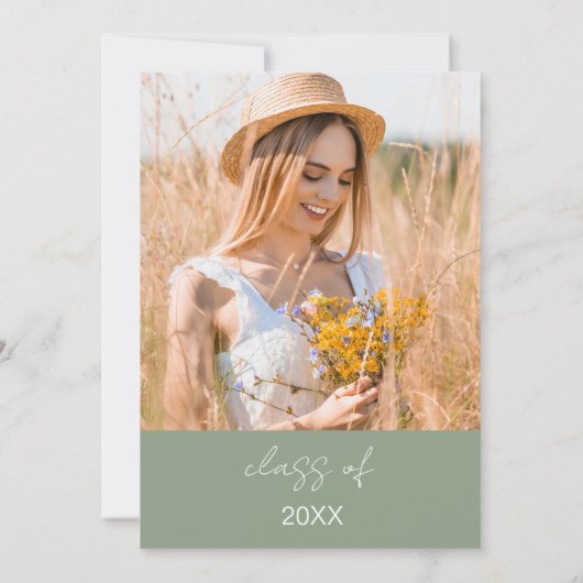 Sage Green Wildblume Graduation Party Boho Bloom Einladung (Rückseite)