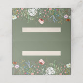 Sage Green Wildblume Meadow Wedding Platzkarte (Außenseite Aufgefaltet)