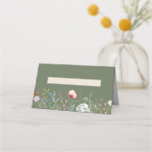 Sage Green Wildblume Meadow Wedding Platzkarte (Rückseite)