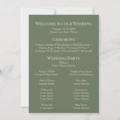 Sage Green Wildblume Meadow Wedding Program Einladung (Rückseite)