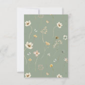 Sage Green Wildblume Petals & Prosecco Bridal Einladung (Rückseite)