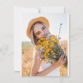 Sage Green Wildblume Petals & Prosecco Foto Einladung (Rückseite)