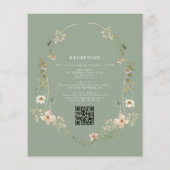 Sage Green Wildblume QR Code Garden Wedding (Rückseite)