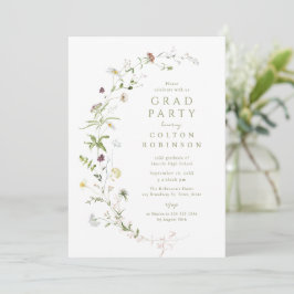 Sage Green Wildblume Rustic Boho Abschluss Einladung