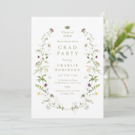 Sage Green Wildblume Rustic Boho Abschluss Einladung