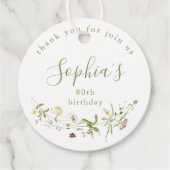 Sage Green Wildblume Rustic Boho Birthday Geschenkanhänger (Vorderseite)