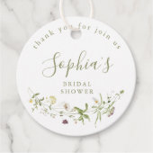 Sage Green Wildblume Rustic Boho Brautparty Geschenkanhänger (Vorderseite)