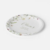Sage Green Wildblume Rustic Boho Brautparty Pappteller (Schrägansicht)
