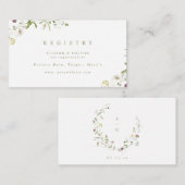 Sage Green Wildblume Rustic Boho Bridal Registry Begleitkarte (Vorne/Hinten)