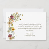 Sage Green Wildblume Rustic Boho Dankeskarte (Rückseite)