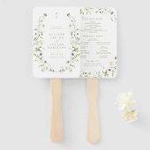 Sage Green Wildblume Rustic Boho Hochzeitsprogramm Fächer (Vorne und Hinten)