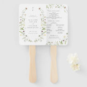 Sage Green Wildblume Rustic Boho Hochzeitsprogramm Fächer (Vorne und Hinten)