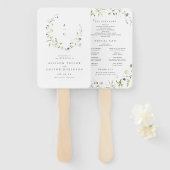 Sage Green Wildblume Rustic Boho Hochzeitsprogramm Fächer (Vorne und Hinten)