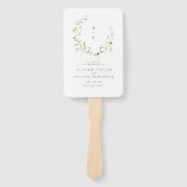 Sage Green Wildblume Rustic Boho Hochzeitsprogramm Fächer (Vorderseite)