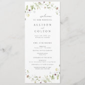 Sage Green Wildblume Rustic Boho Hochzeitsprogramm Programm (Vorderseite)