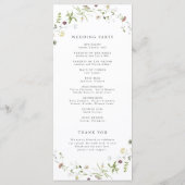 Sage Green Wildblume Rustic Boho Hochzeitsprogramm Programm (Rückseite)