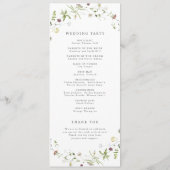 Sage Green Wildblume Rustic Boho Hochzeitsprogramm Programm (Rückseite)