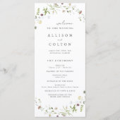 Sage Green Wildblume Rustic Boho Hochzeitsprogramm Programm (Vorderseite)
