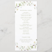 Sage Green Wildblume Rustic Boho Hochzeitsprogramm Programm (Rückseite)