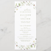 Sage Green Wildblume Rustic Boho Hochzeitsprogramm Programm (Vorderseite)