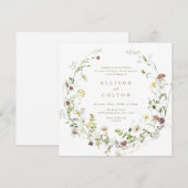 Sage Green Wildblume Rustic Boho Wedding Einladung (Vorne/Hinten)