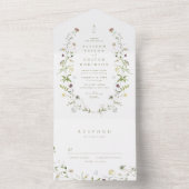 Sage Green Wildblume Rustic Boho Wedding Monogramm All In One Einladung (Innen Boden)