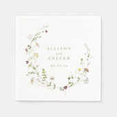 Sage Green Wildblume Rustic Boho Wedding Napkins Serviette (Vorderseite)