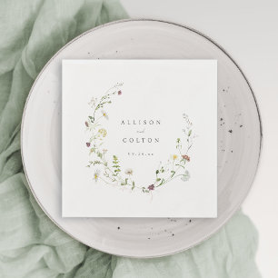 Sage Green Wildblume Rustic Boho Wedding Napkins Serviette