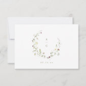 Sage Green Wildblume Rustic Boho Wedding RSVP (Rückseite)