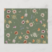 Sage Green Wildblume Wedding Advice Card (Rückseite)