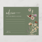 Sage Green Wildblume Wedding Advice Card (Vorderseite)