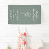 Sage Green Wildblume Wedding Banner (Insitu)