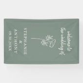 Sage Green Wildblume Wedding Banner (Horizontal)