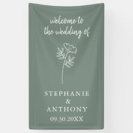 Sage Green Wildblume Wedding Banner
