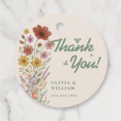 Sage Green Wildblume Wedding Danke Geschenkanhänger (Rückseite)