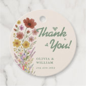 Sage Green Wildblume Wedding Danke Geschenkanhänger (Vorderseite)