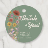 Sage Green Wildblume Wedding Danke Geschenkanhänger (Rückseite)