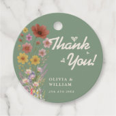 Sage Green Wildblume Wedding Danke Geschenkanhänger (Vorderseite)